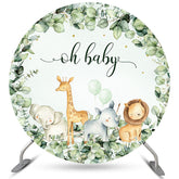 Oh Baby Dschungel Tier Thema Babydusche Kreis Hintergrund